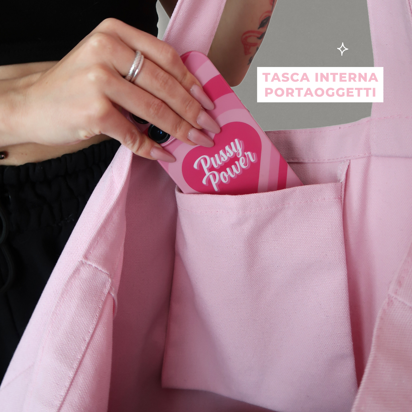 Tote Bag - Pink Heart BIG