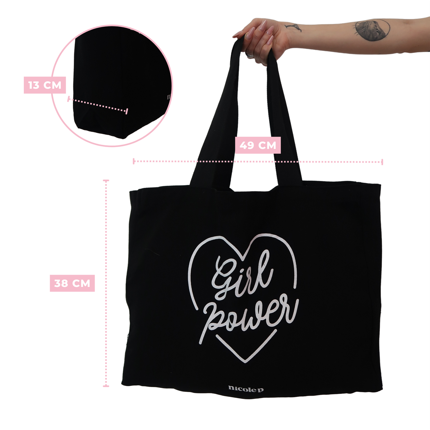 Tote Bag - Black Heart BIG