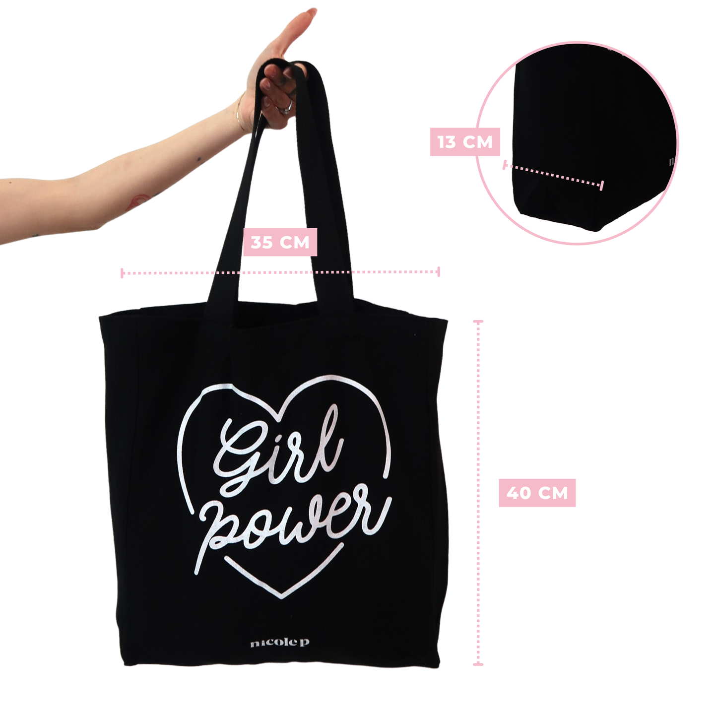 Tote Bag - Black Heart SMALL