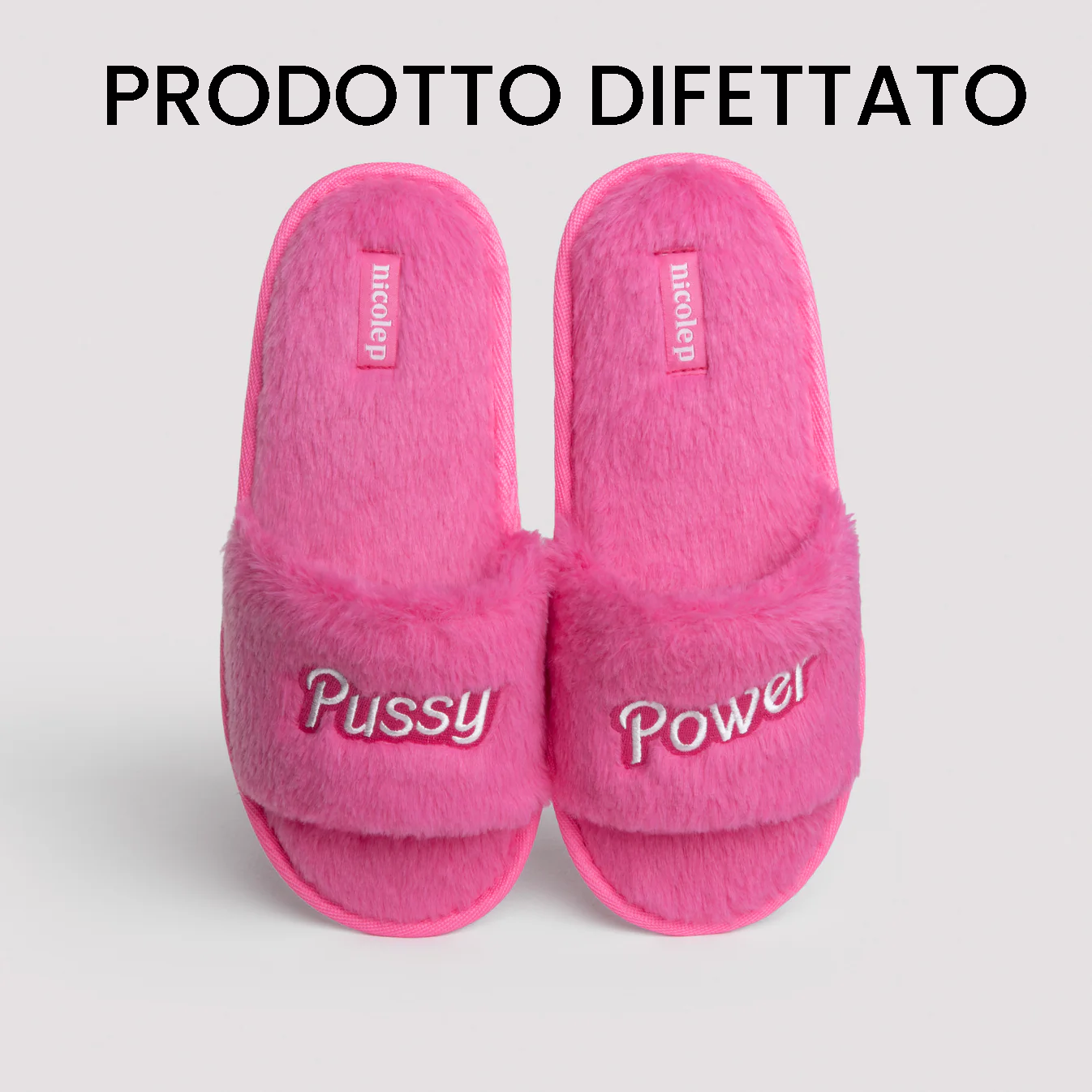 FLUFFY SLIPPERS PINK - DIFETTATE