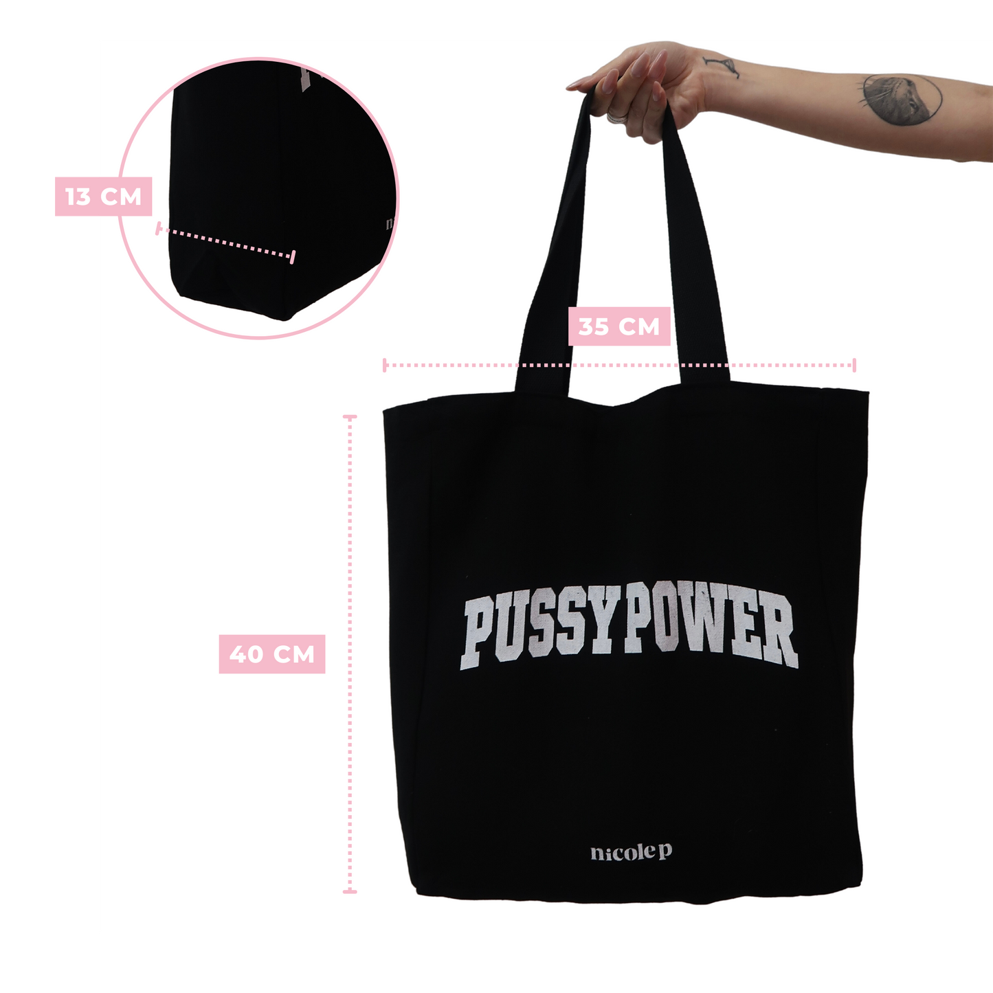 Tote Bag - Black College SMALL