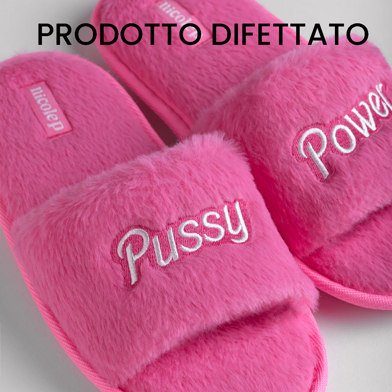 FLUFFY SLIPPERS PINK - DIFETTATE