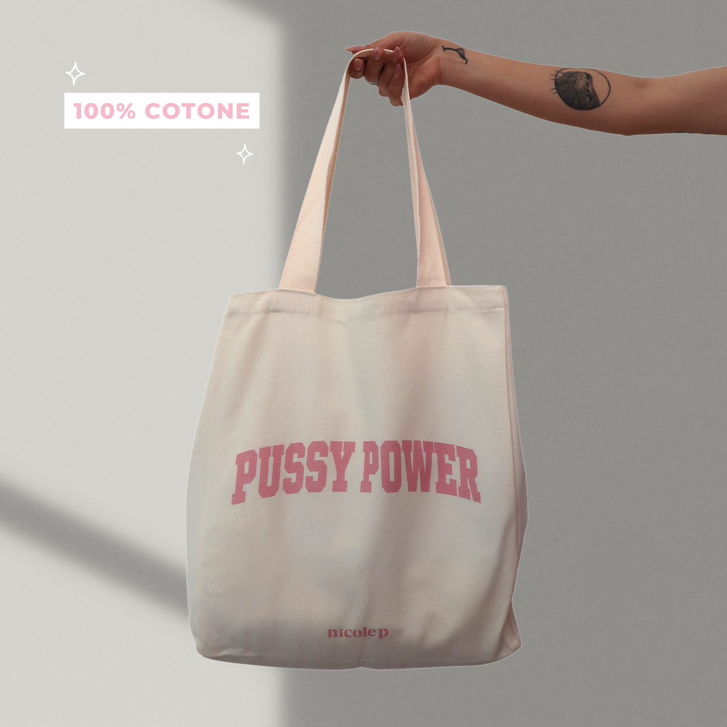Tote Bag - Pink College SMALL