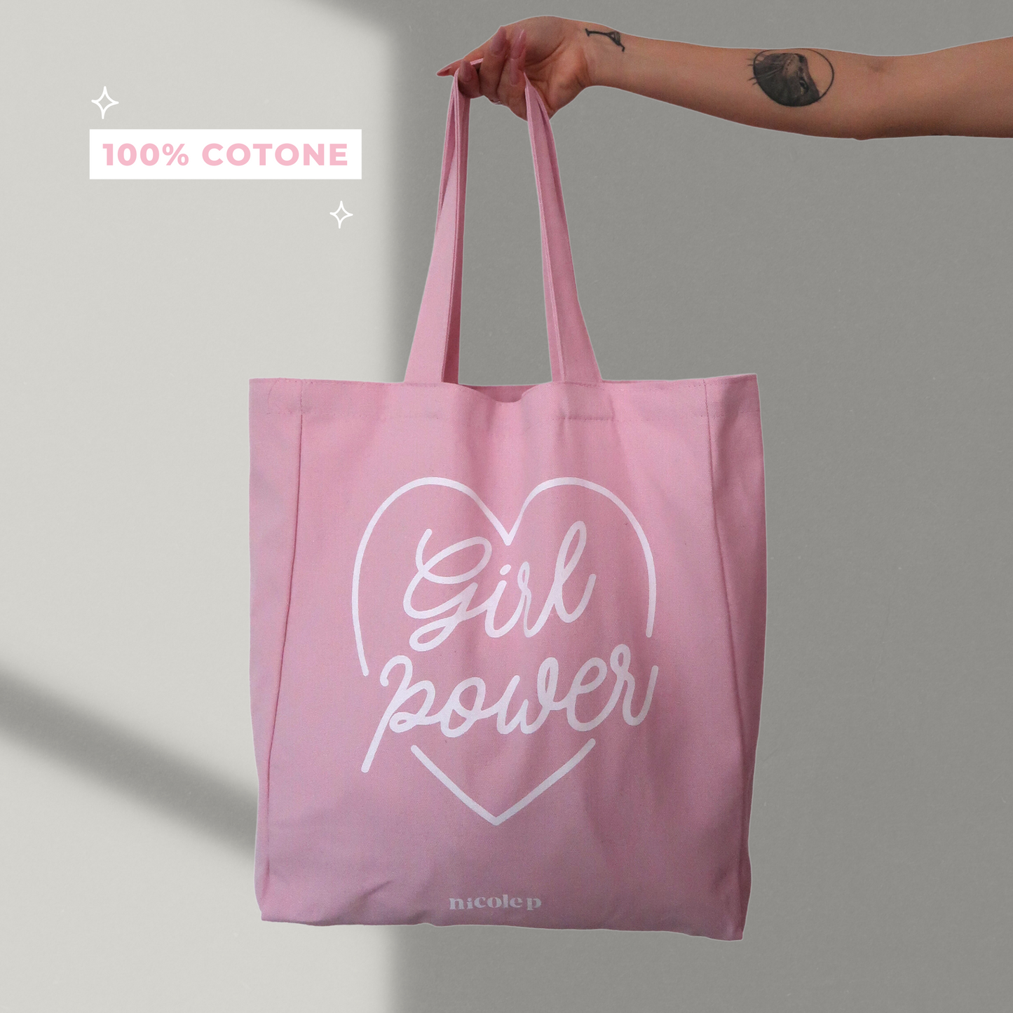 Tote Bag - Pink Heart SMALL