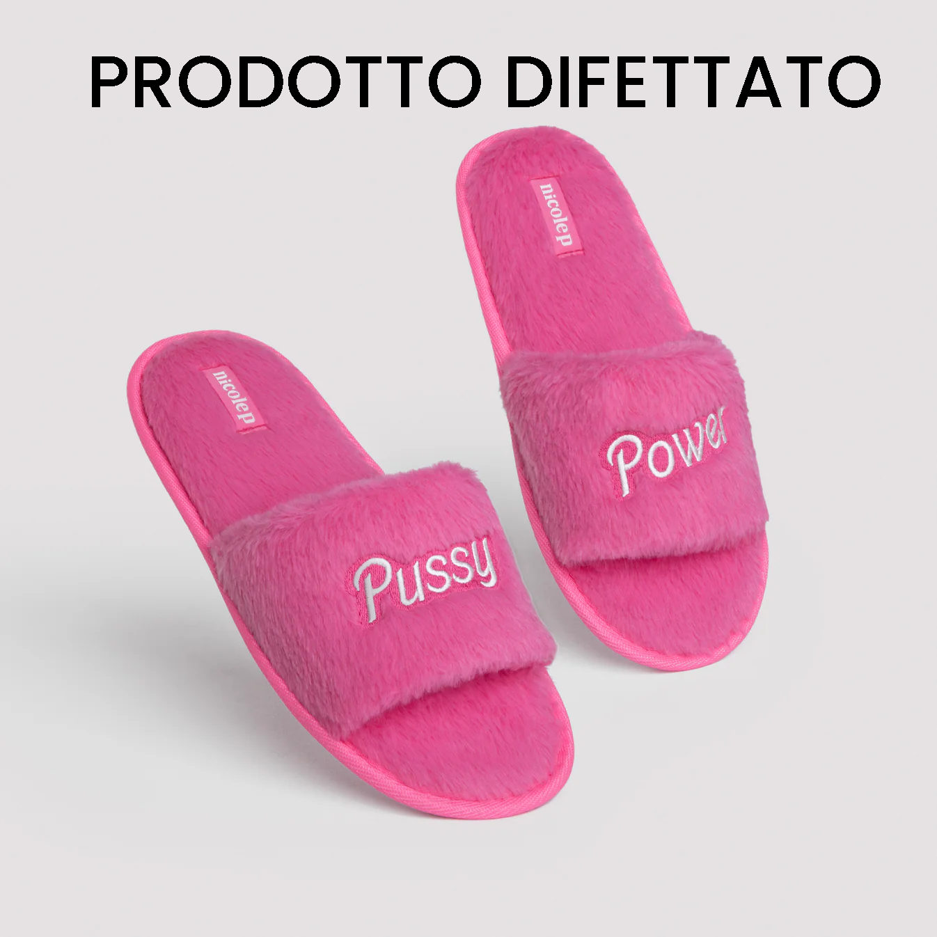 FLUFFY SLIPPERS PINK - DIFETTATE