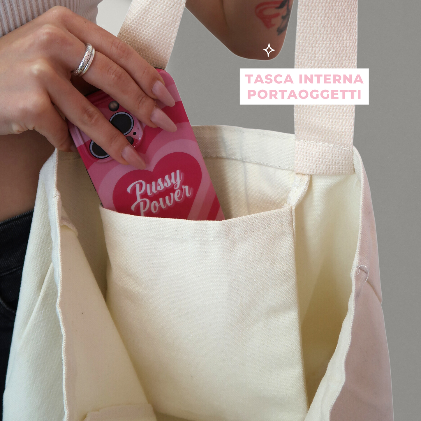 Tote Bag - Pink College SMALL