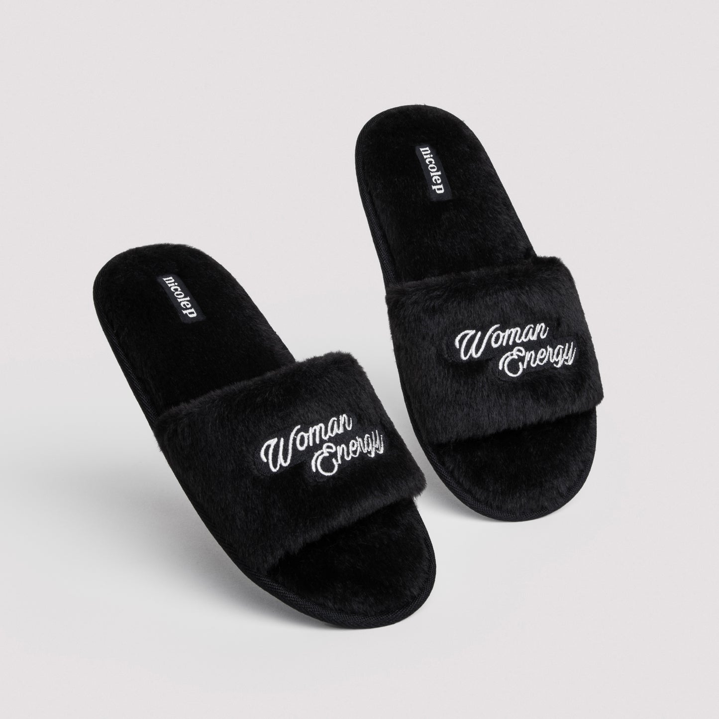 Fluffy Slippers - Black NEW