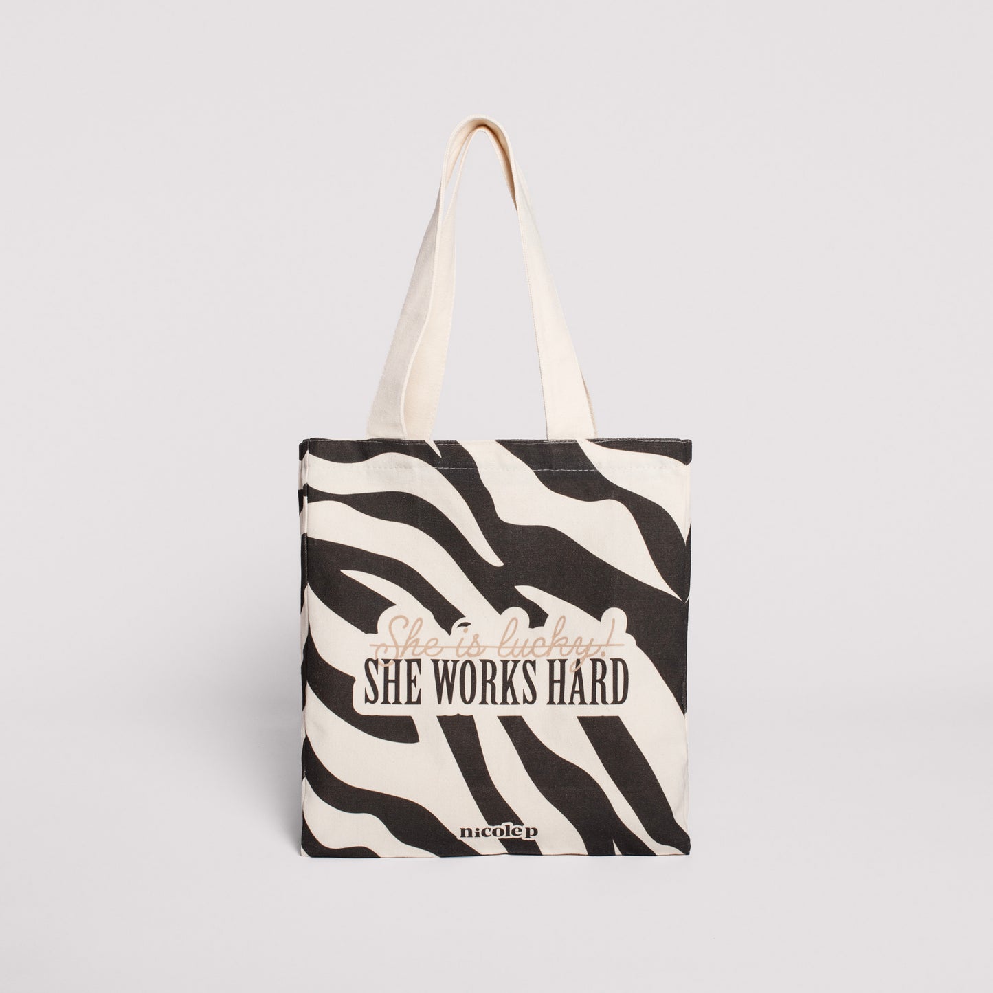 Tote Bag - Work Hard Zebra SMALL