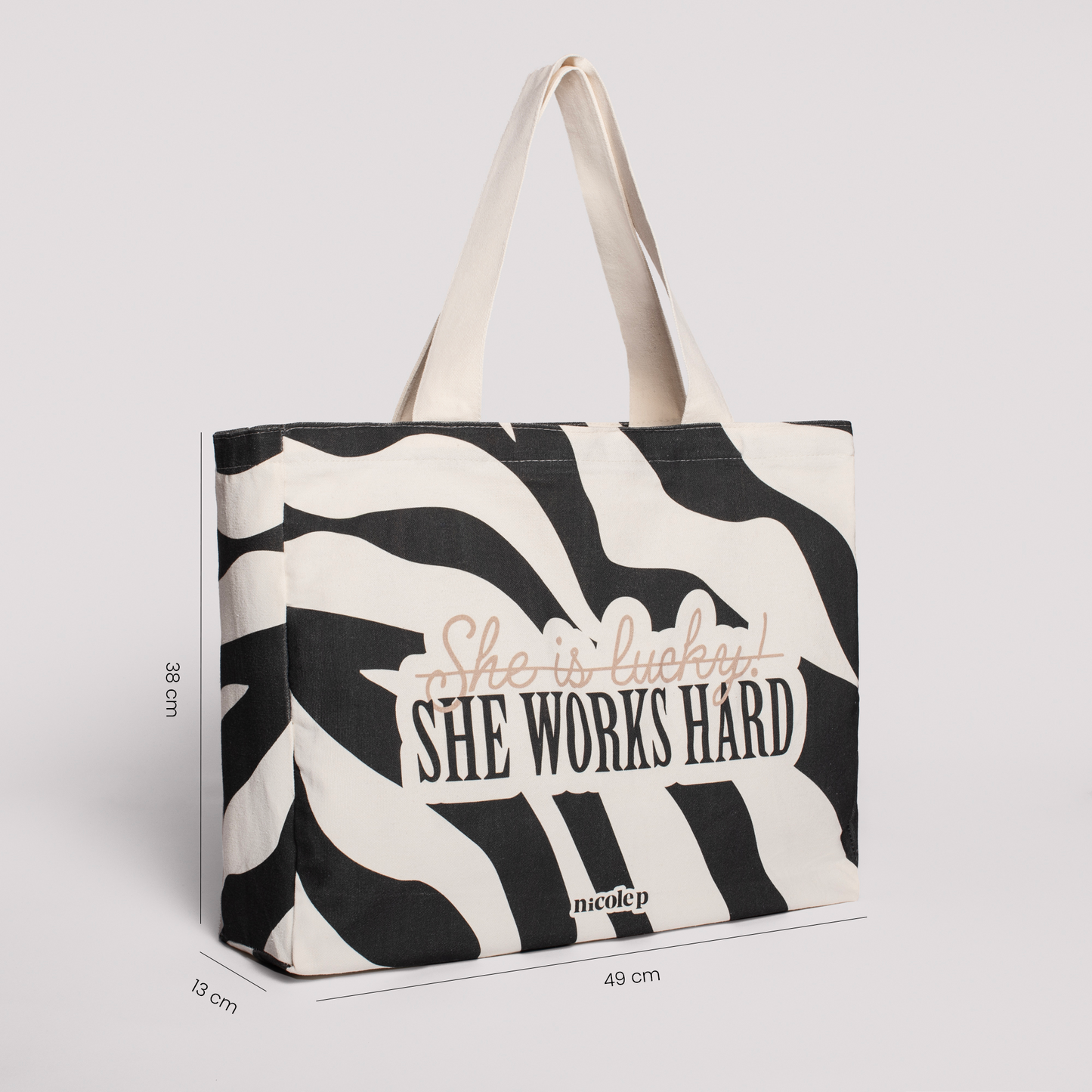Tote Bag - Work Hard Zebra BIG