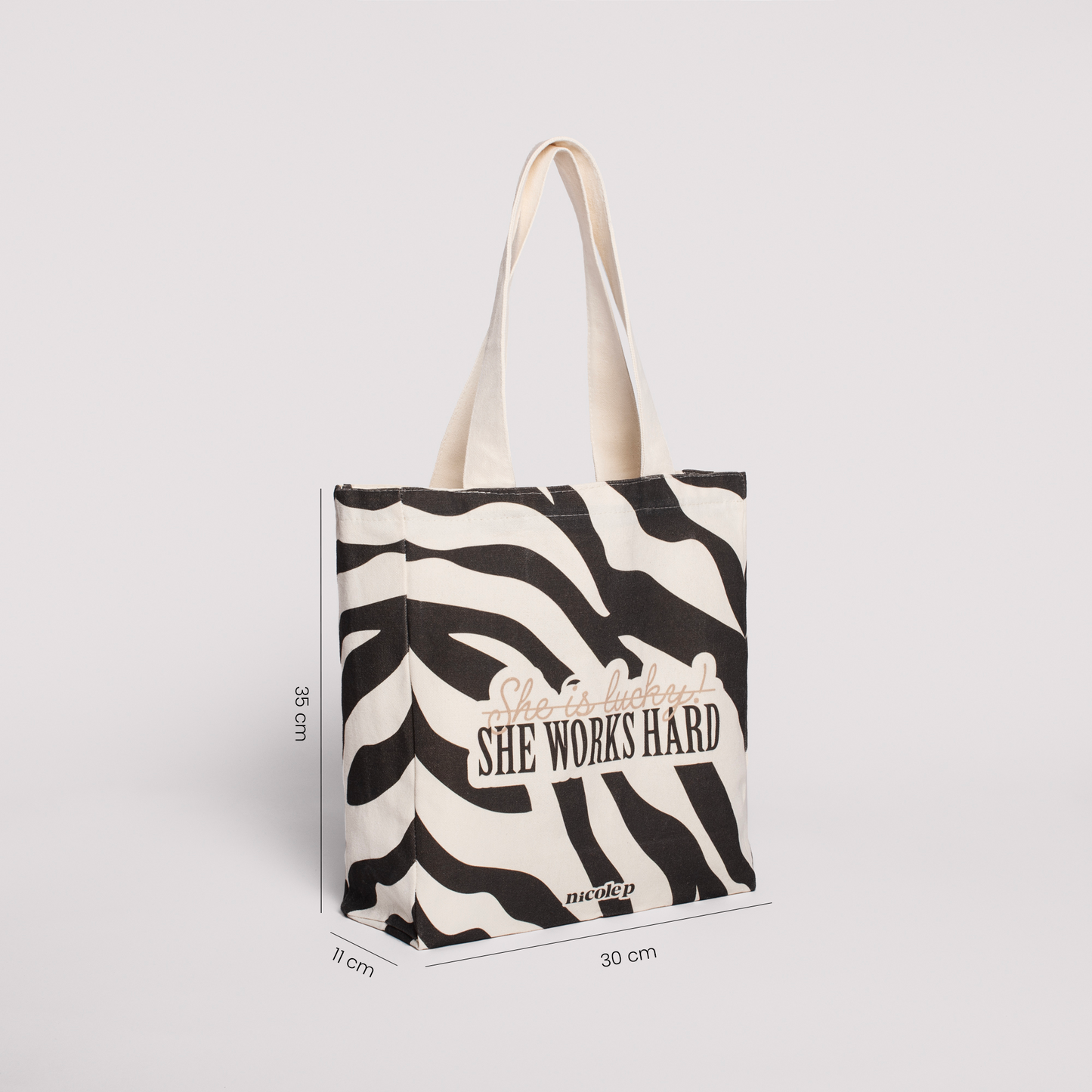 Tote Bag - Work Hard Zebra SMALL