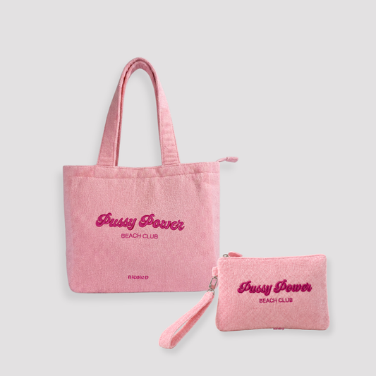 Tote Bag Spugna & Pochette Spugna Set - Pussy Power