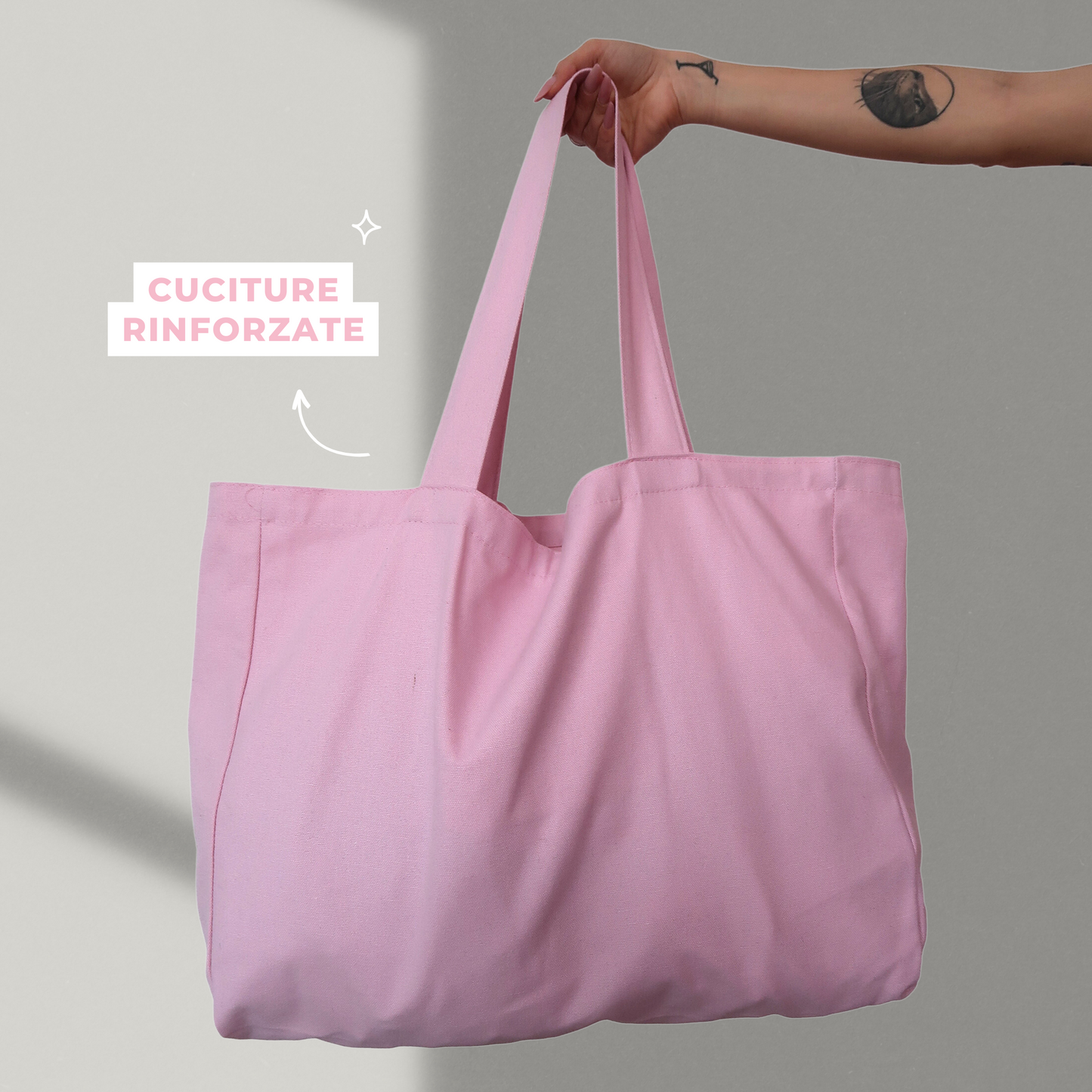 Pink Heart - big tote bag