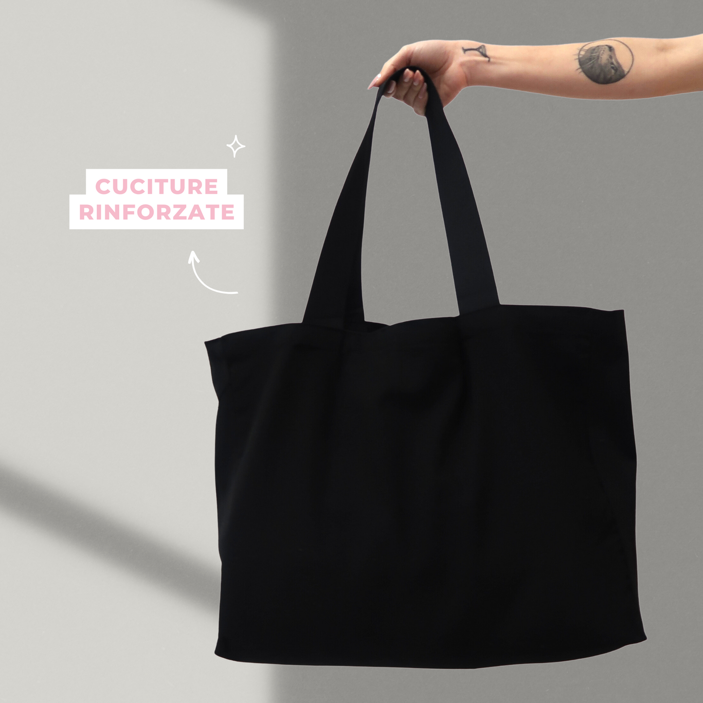Black Heart - big tote bag