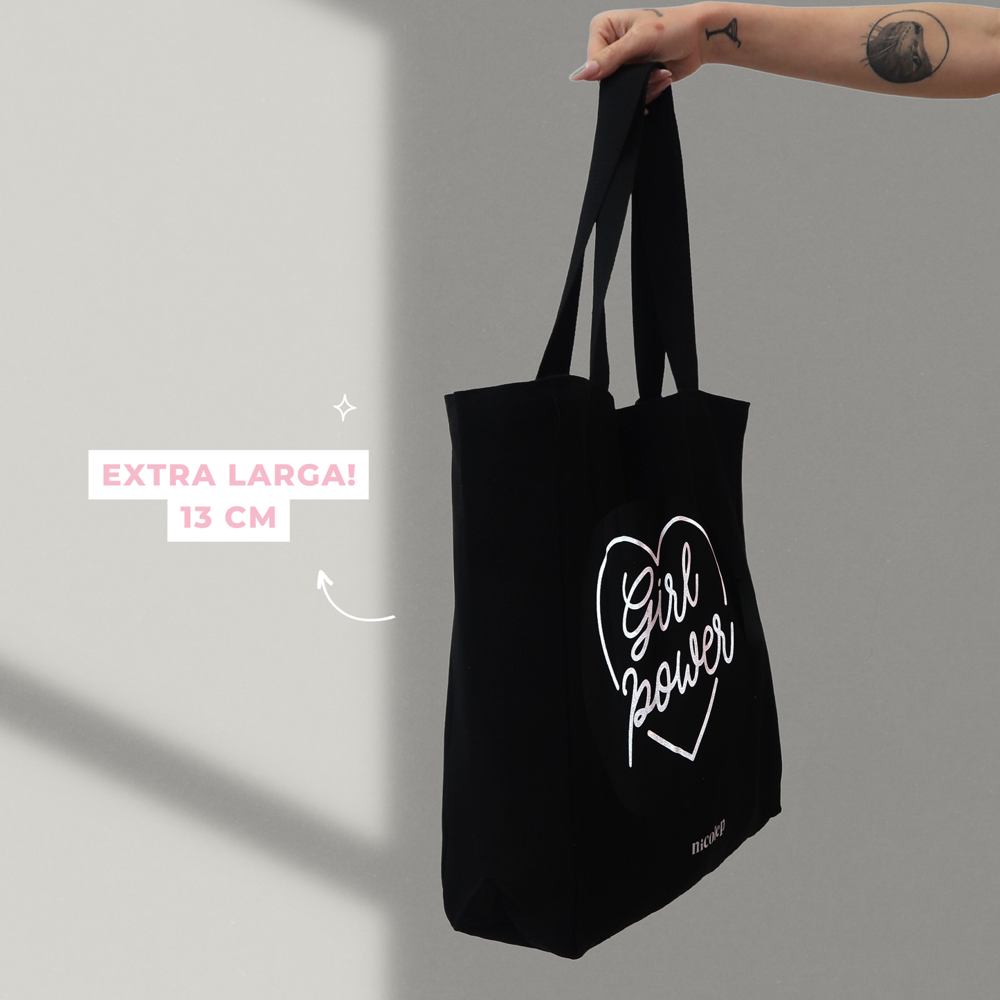 Black Heart - big tote bag