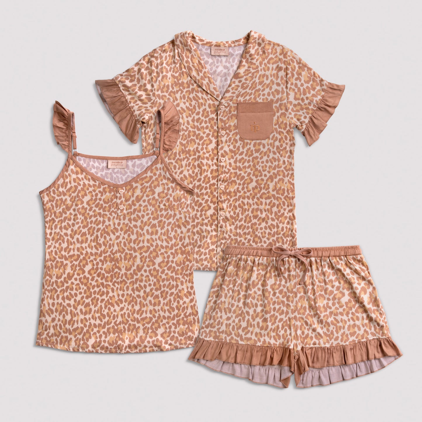 Dreamy Summer Leopard - Camicetta & Canotta + Pantaloncino Set