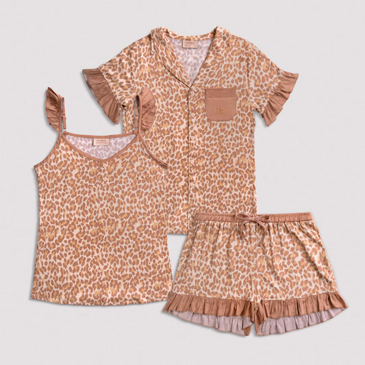 Dreamy Summer Leopard - Camicetta & Canotta + Pantaloncino Set