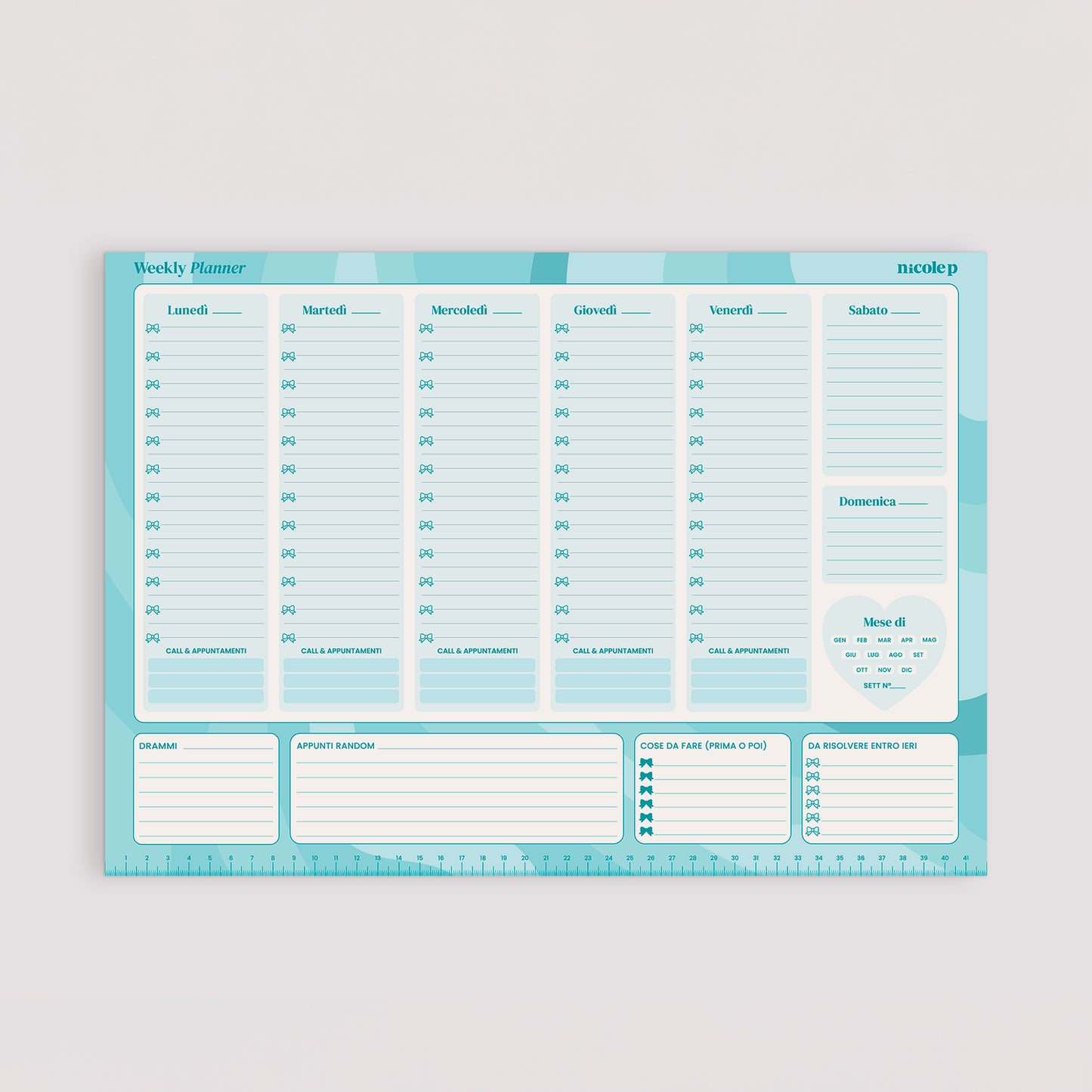 Weekly Planner - Planner perpetuo da 56 settimane