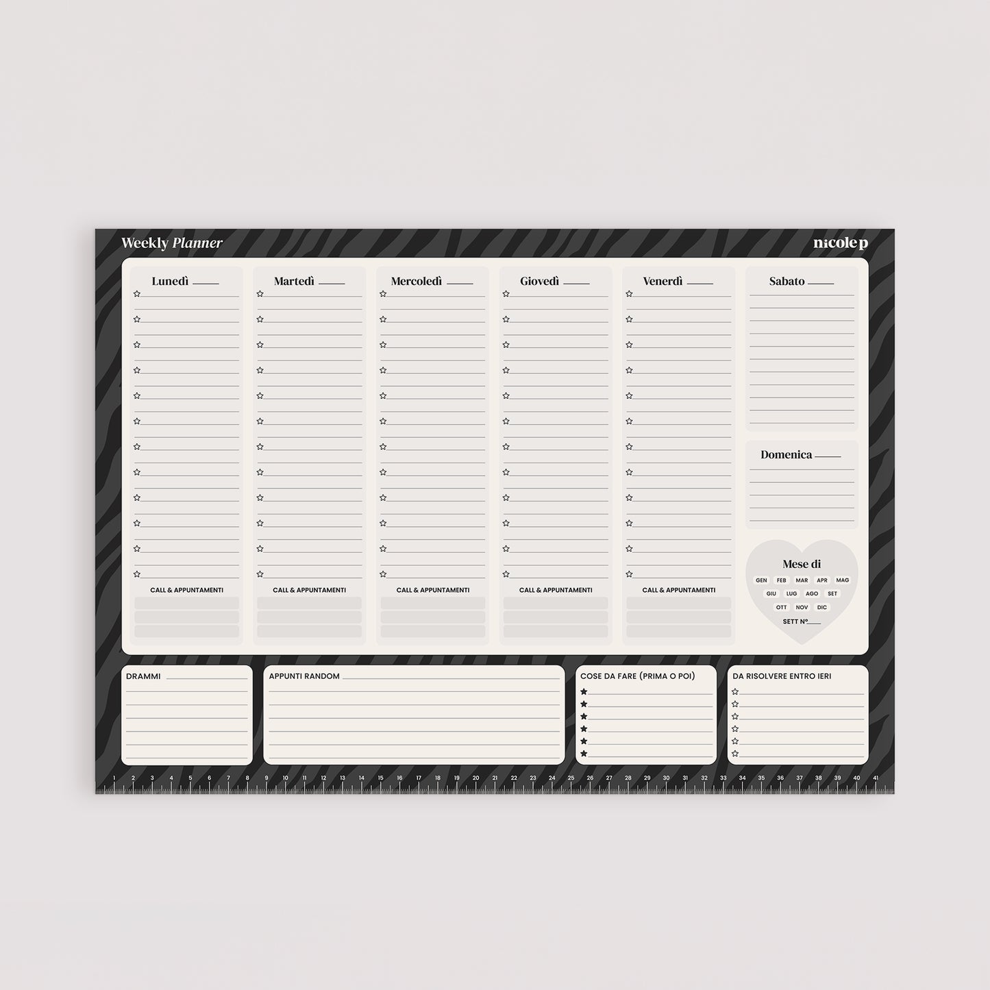 Weekly Planner - Planner perpetuo da 56 settimane