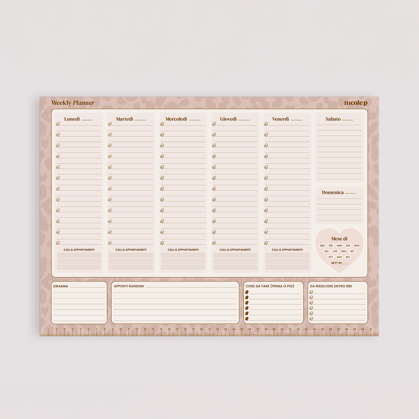 Weekly Planner - Planner perpetuo da 56 settimane