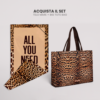 Leopard Obsessed - beach towel & tote bag set