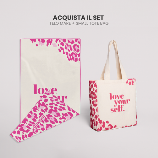 Pink Leopard - beach towel & tote bag set