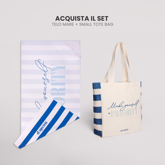 Santorini - beach towel & tote bag set