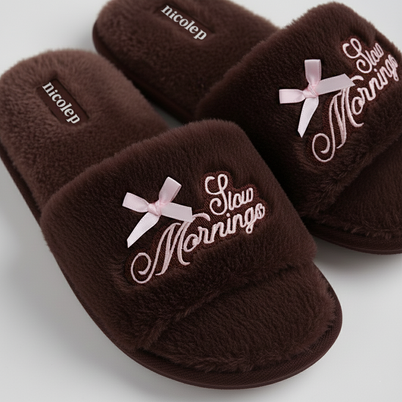 Fluffy Slippers - Chocolate
