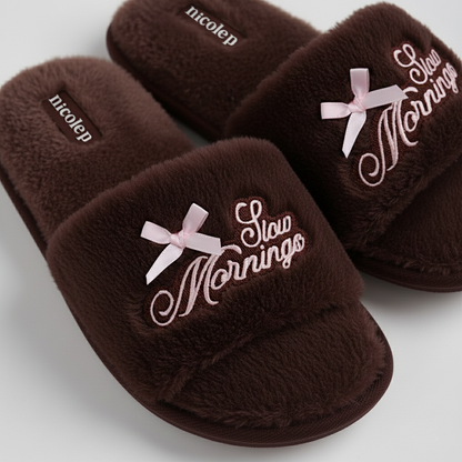 Fluffy Slippers - Chocolate