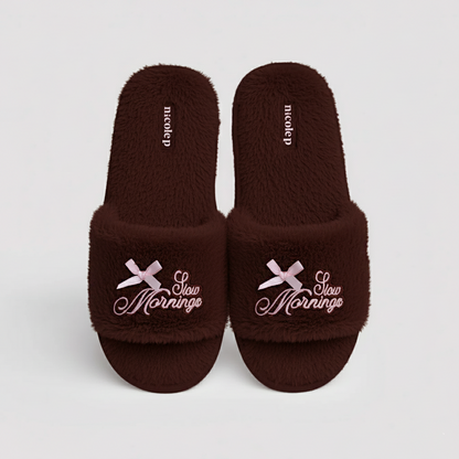 Fluffy Slippers - Chocolate