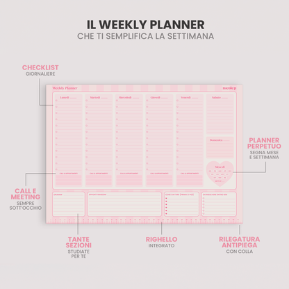 Weekly Planner - Planner perpetuo da 56 settimane