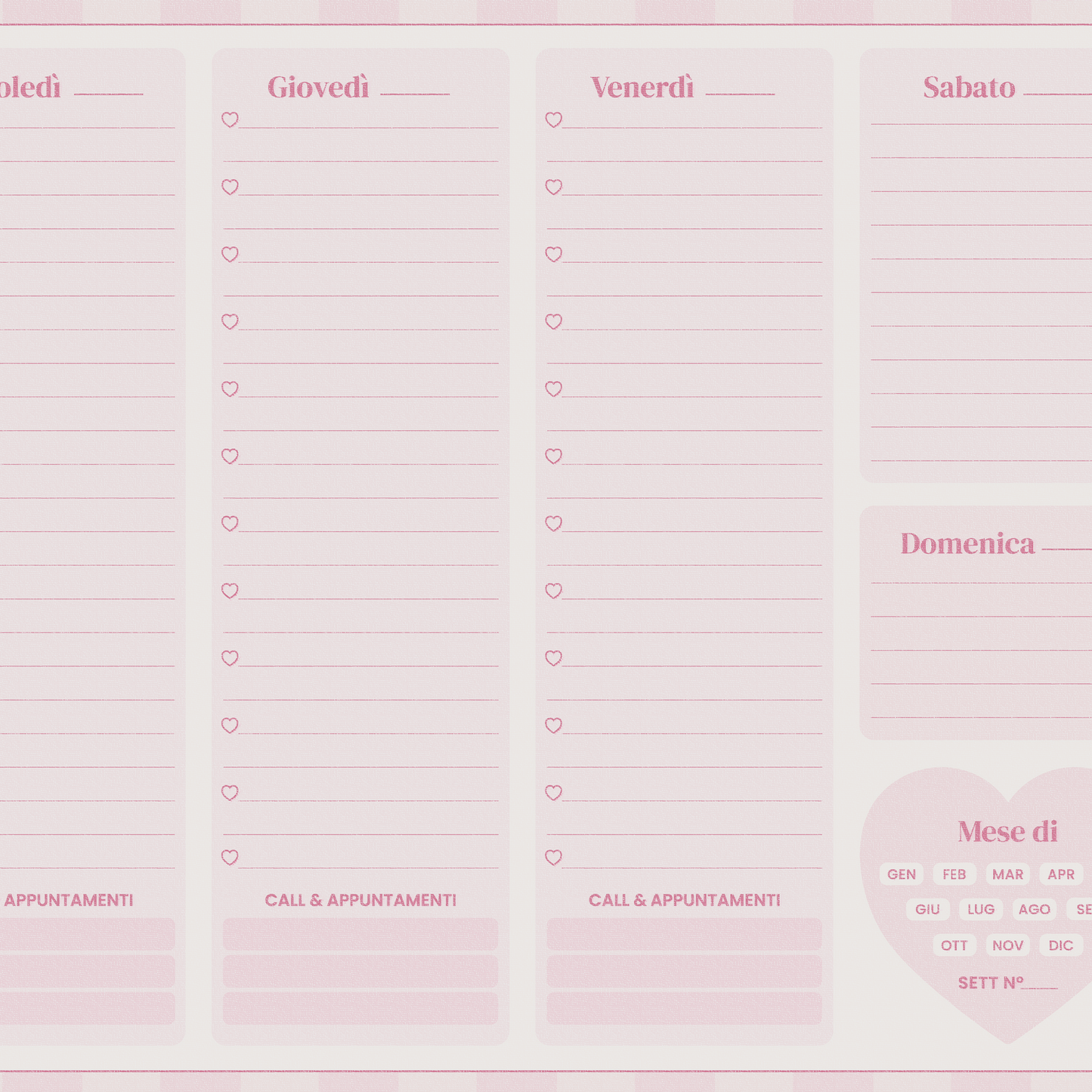 Weekly Planner - Planner perpetuo da 56 settimane